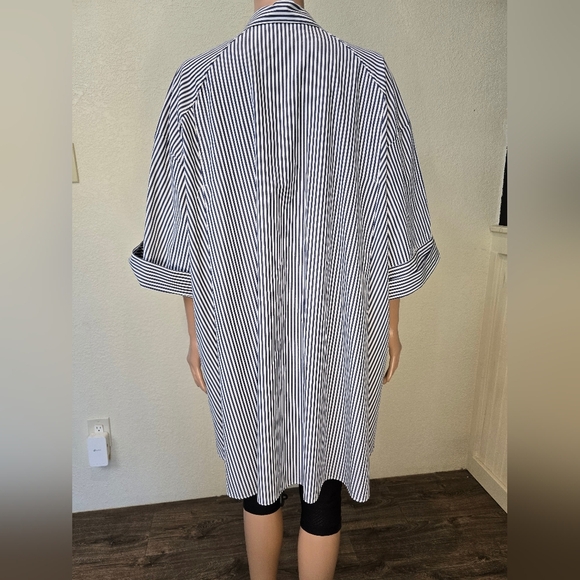 Zara Blue and White Striped Shirt Tunic Style Dress Oversized Size Small Medium - Picture 12 of 14